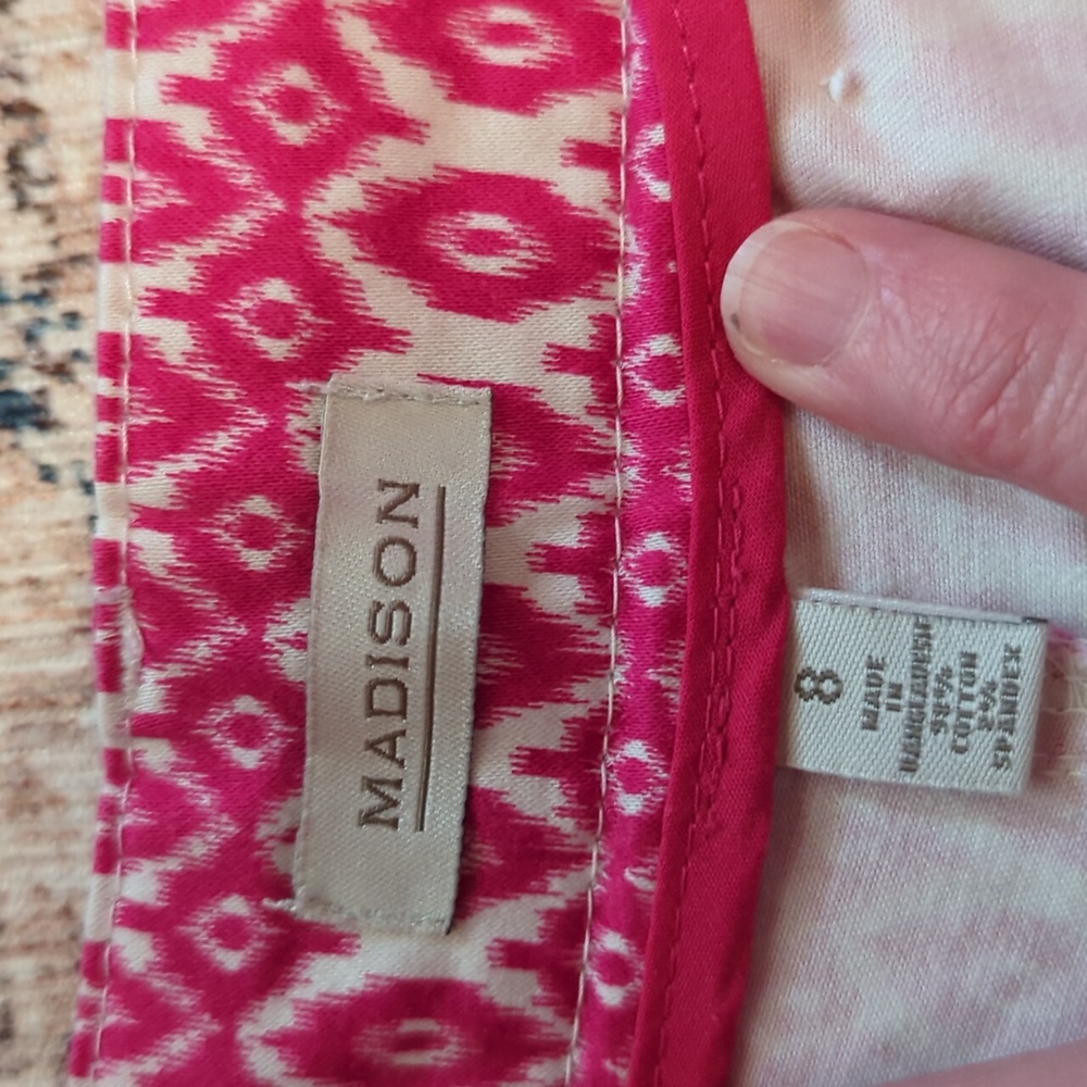 Madison Pink Patterned Capris - Picture 2 of 4